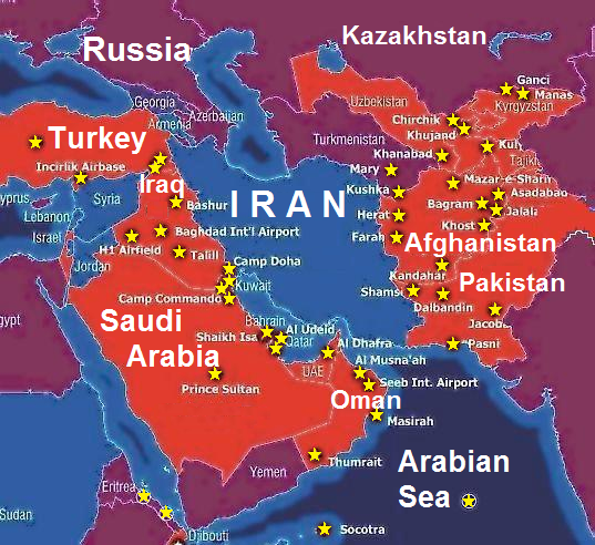 US Military Bases around Iran