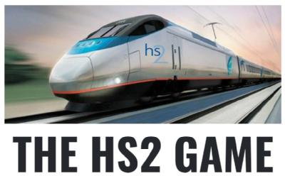HS2 The Game - logo with a train