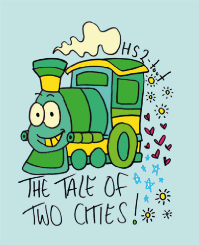 Book Cover showing a cartoon train 