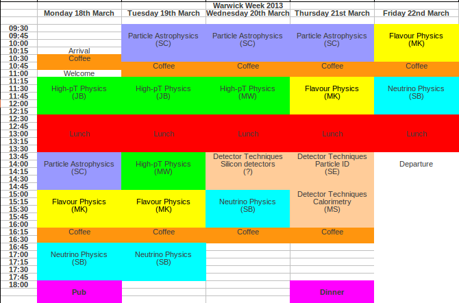 Timetable 2013