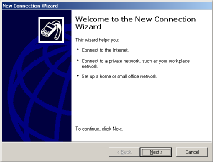 'New Connection' wizard