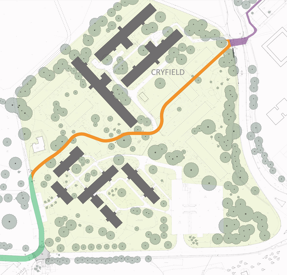 Map of hurst cycle route