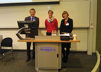 Mike Glover, Academic Registrar with Dr Brooke Storer-Church, HEFCE and Dr Michelle Meadows, Ofqual