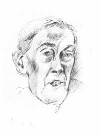 Sketch of Lord Scarman by Tom Phillips