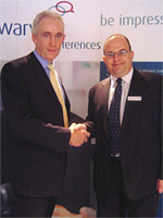 Andrew Whiteley (right) with Alan Robinson, General Manager of Radcliffe Training & Conference Centre. 