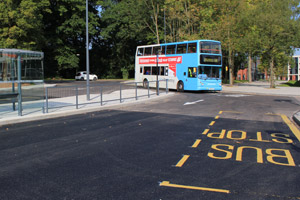 Image of buses on campus
