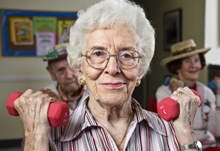 Exercise class in a care home