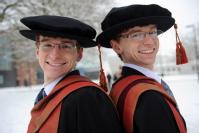 Leigh (L) and Mark (R) Whitehead at their graduation ceremony