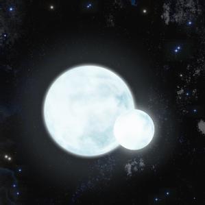 Artist's impression of the eclipsing, pulsating binary star J0247-25 (Credit: Keele University)