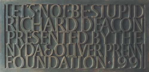 Plaque for Let's Not Be Stupid by Bettina Furnée