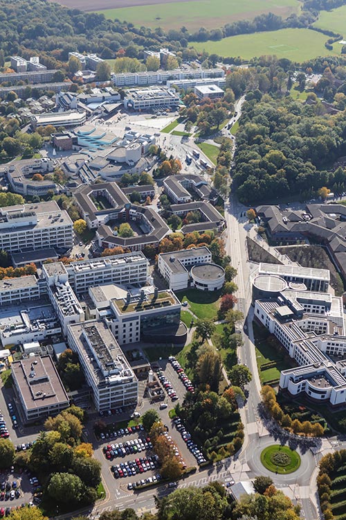 Aerial photograph of campus