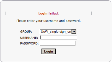 Campus VPN Web Login Failed message