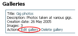 The edit gallery link