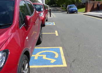 Disabled parking bays on Library Road