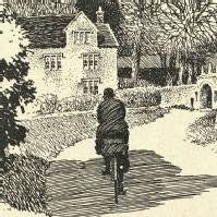 Part of drawing of Cerne Abbas by Frank Patterson