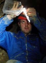 Sampling at Movile Cave